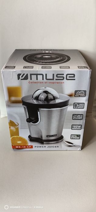 Storcător de citrice MUSE MS-10 CP, Oțel Inoxidabil | Negru