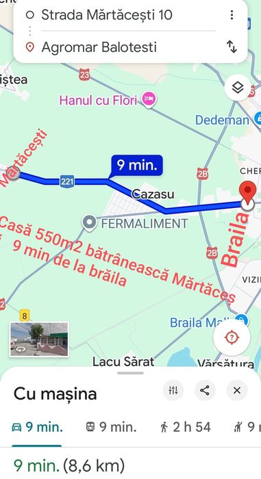 Casă Bătrânească Mărtăcești. 532 .m2, la 9 min de Brăila 30.000e neg