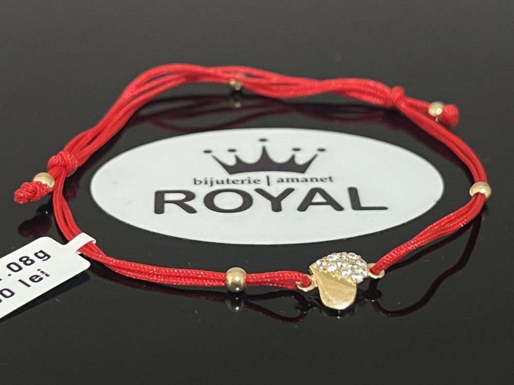 Bijuteria Royal CB : Bratara cu snur bile aur 14k 1,08 grame