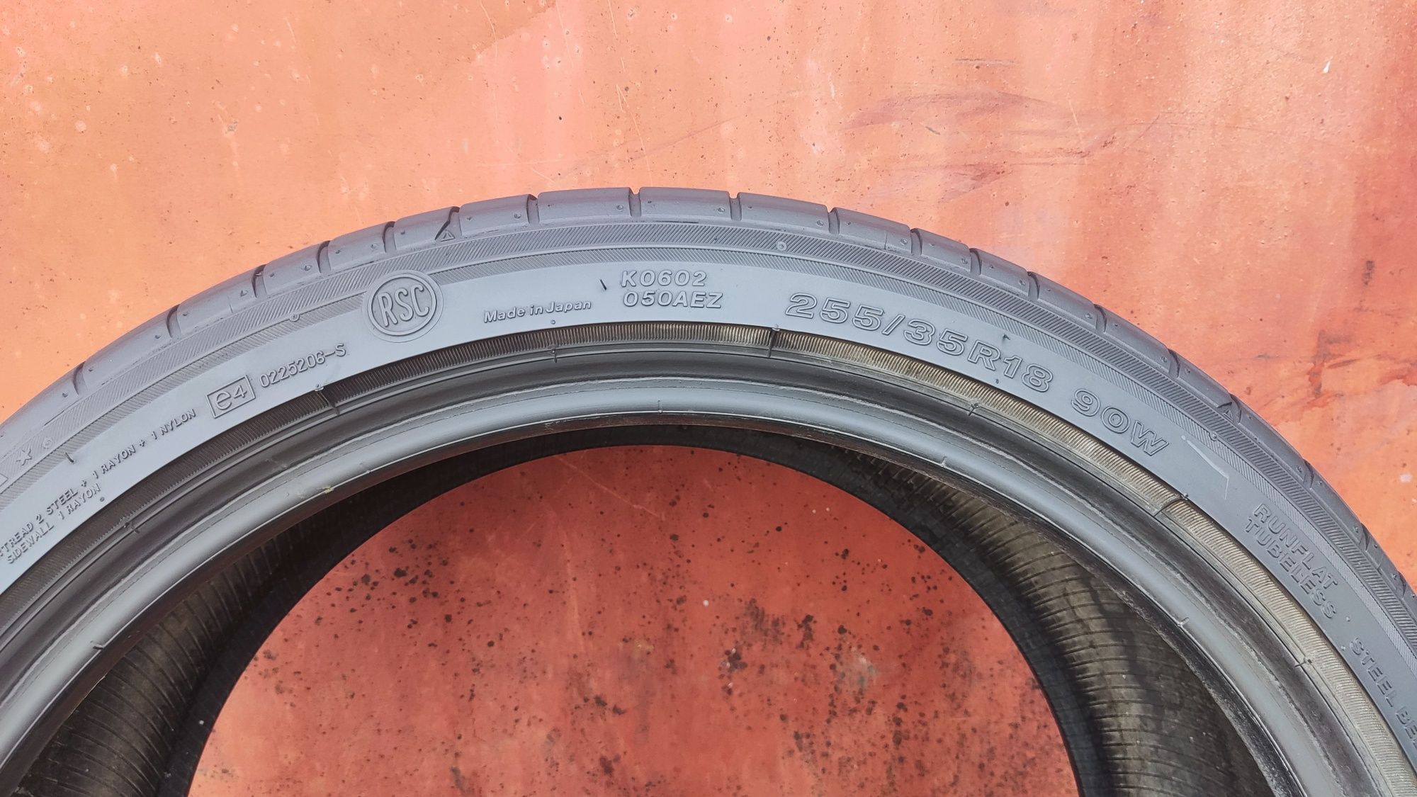 1бр. лятна гума 255/35/18 Bridgestone Potenza, XL, runflat
6.85mm 
Доб