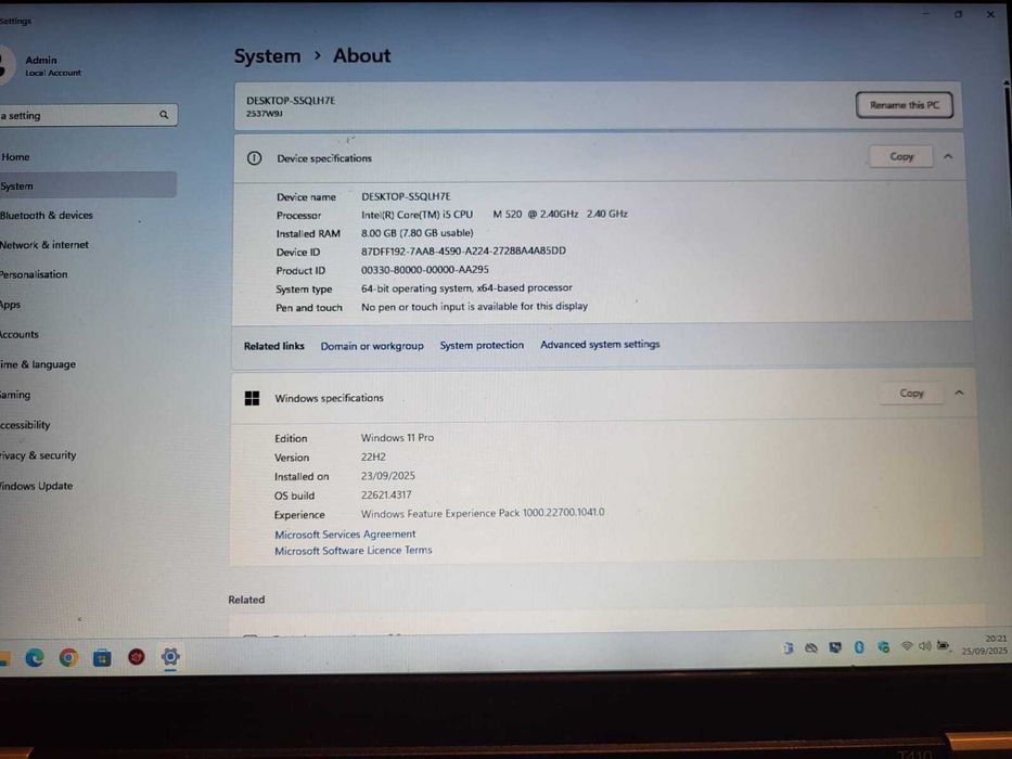 Lenovo 14" Thinkpad T410 Intel Core i5-540M 2.53GHz 8GB DDR3 256GB SSD