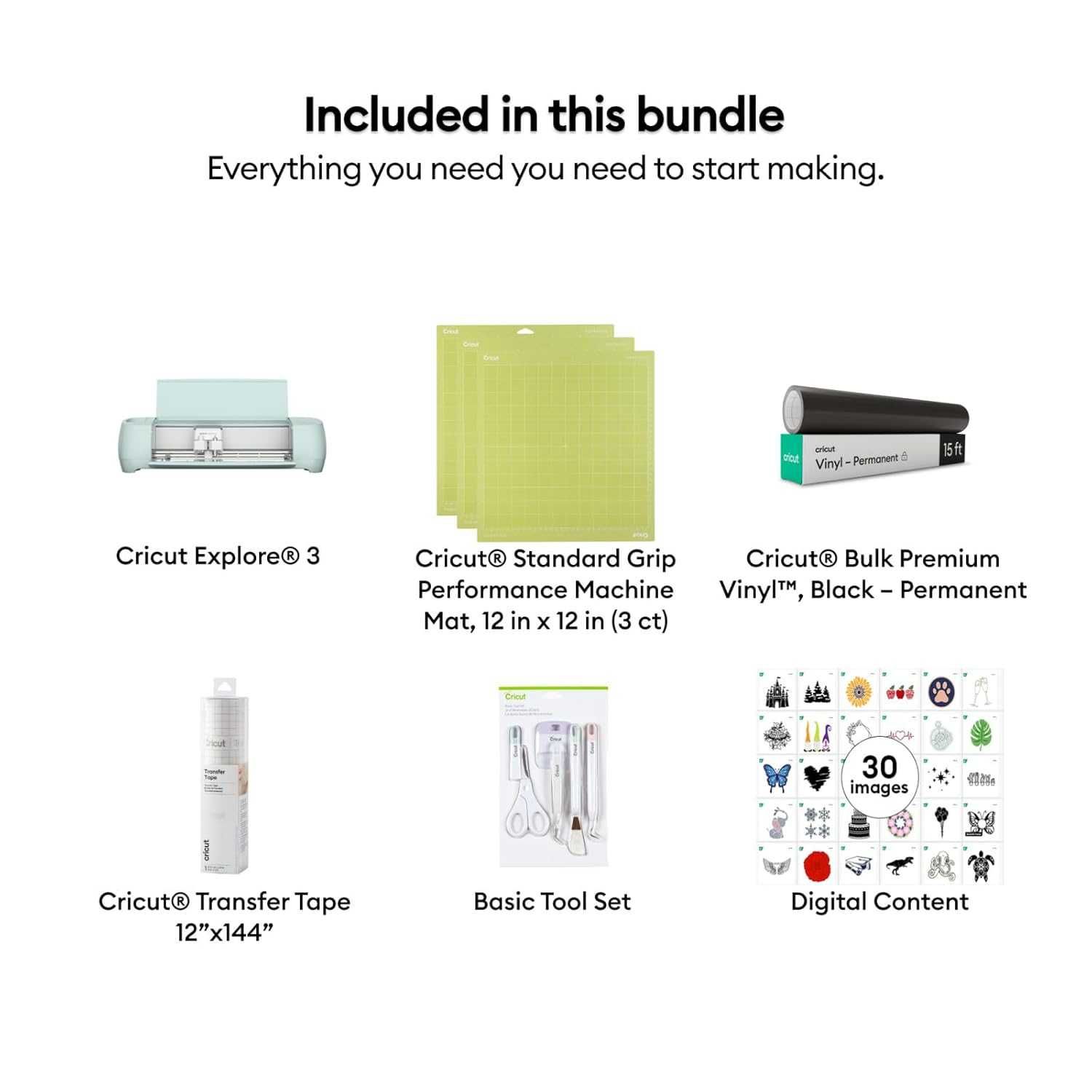 Нов Cricut Explore 3 - Стартов комплект с винил и инструменти