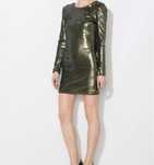 Rochie deosebita verde militar cu paiete mate, marimea S