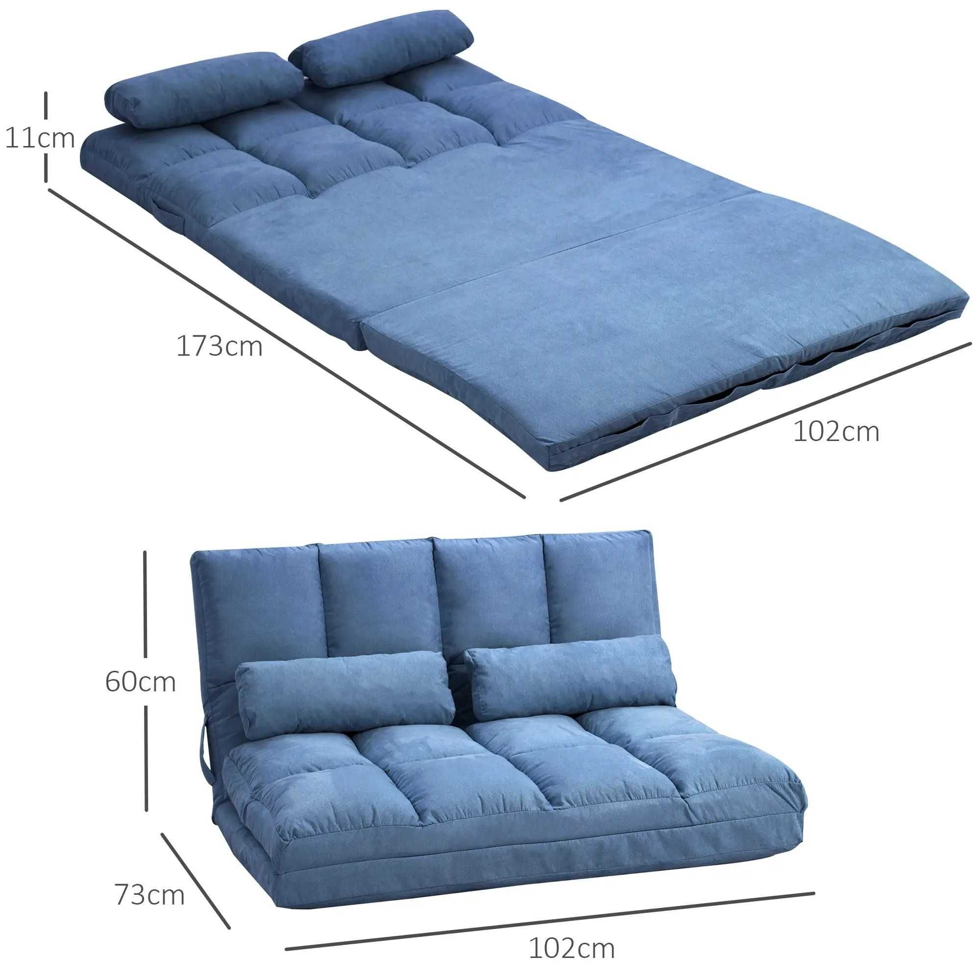 Сгъваем разтегателен диван HOMCOM, 102 x 73 x 60 см