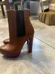 botine piele maro femei missoni