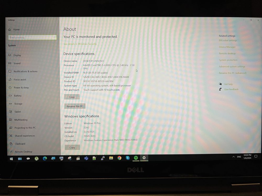 Dell Lattitude 7270 touchscreen Carbon