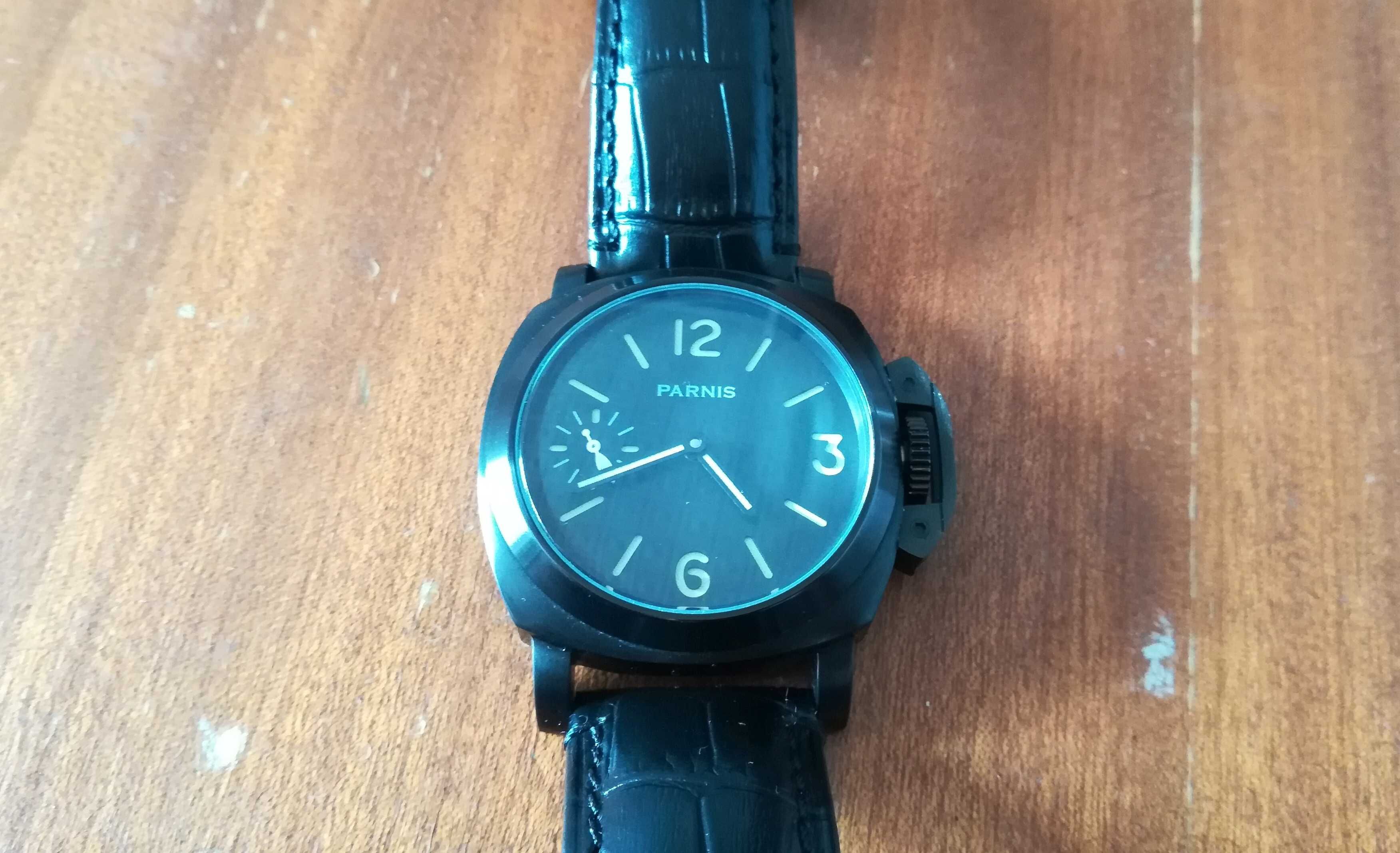 Часовник Parnis 44mm black dial Механичен Seagull 6497