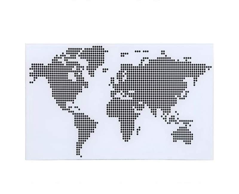 Стъклено бюро с мотив на карта на света