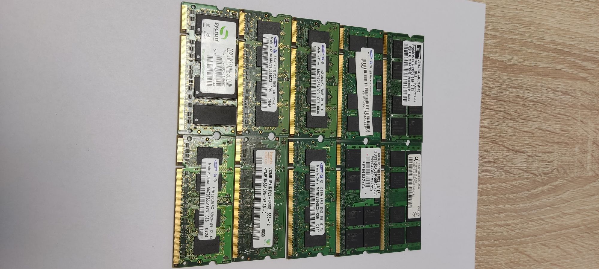 Sodimm ddr2 512mb si 1gb