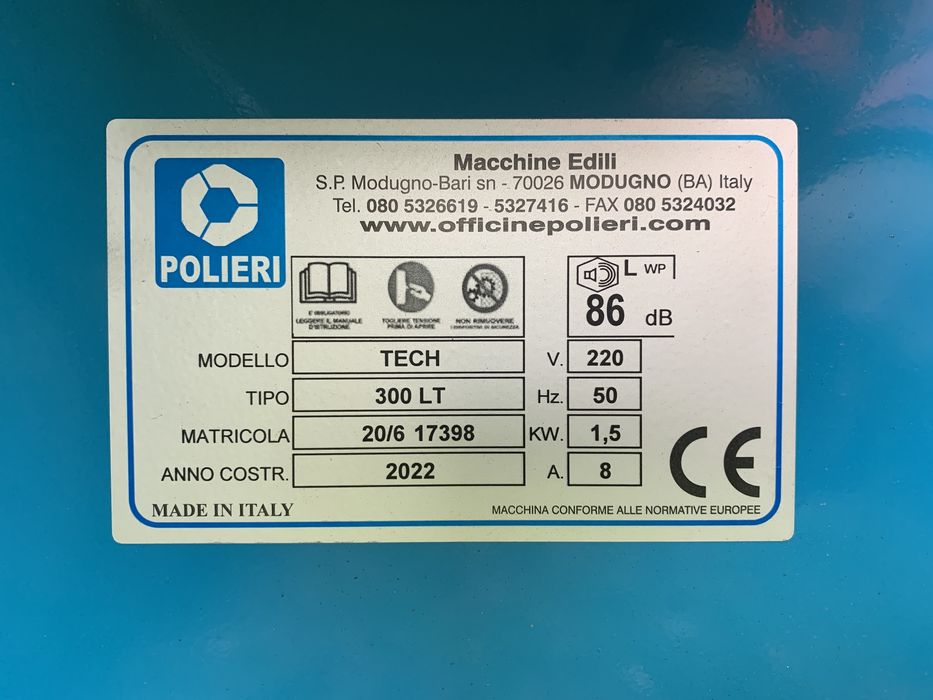 Betoniera profesionala Polieri Tech 250 300 350 litri (imer) noua