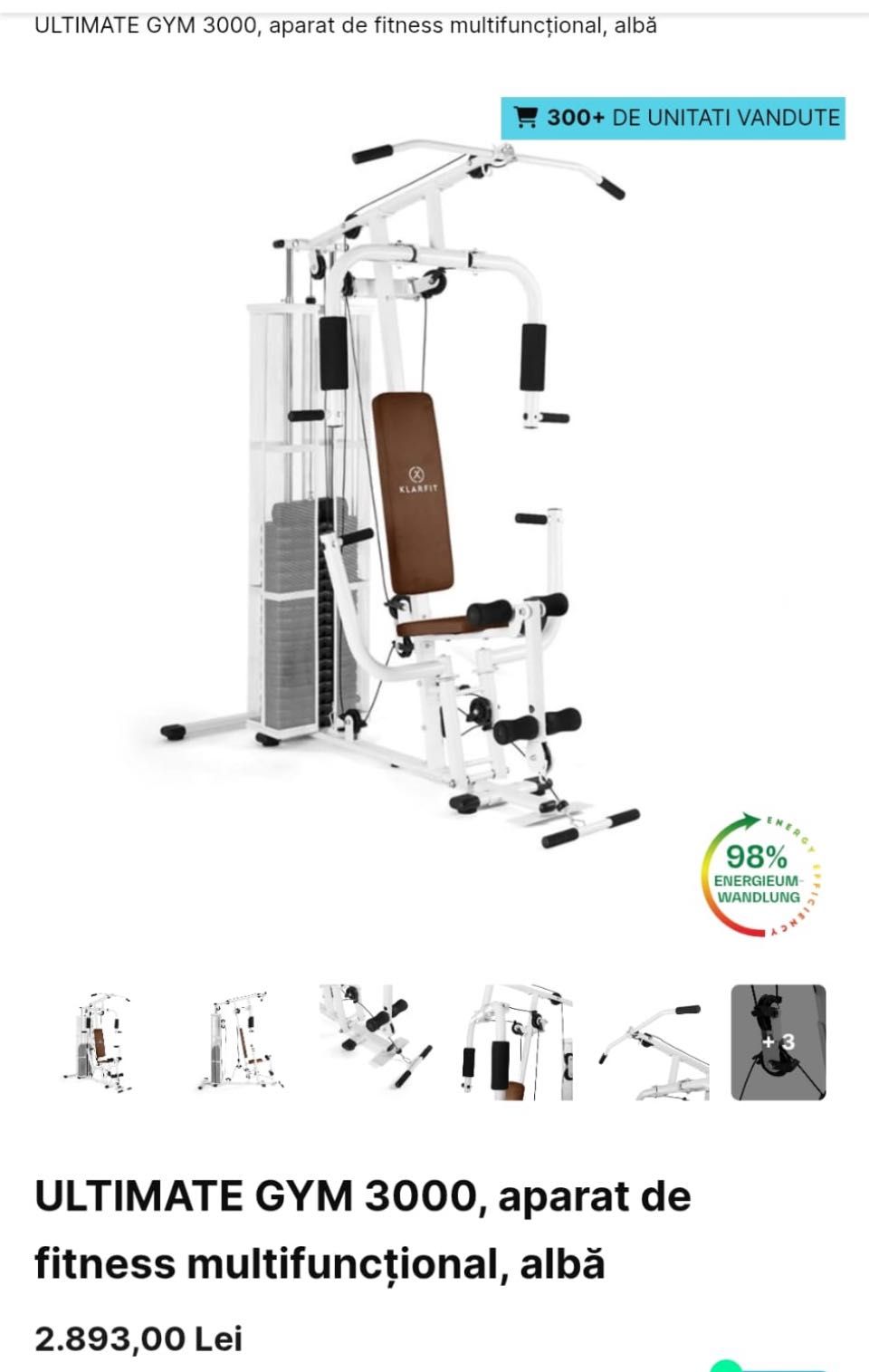 Aparat multifunctional forta Klarfit Ultimate Gym 3000