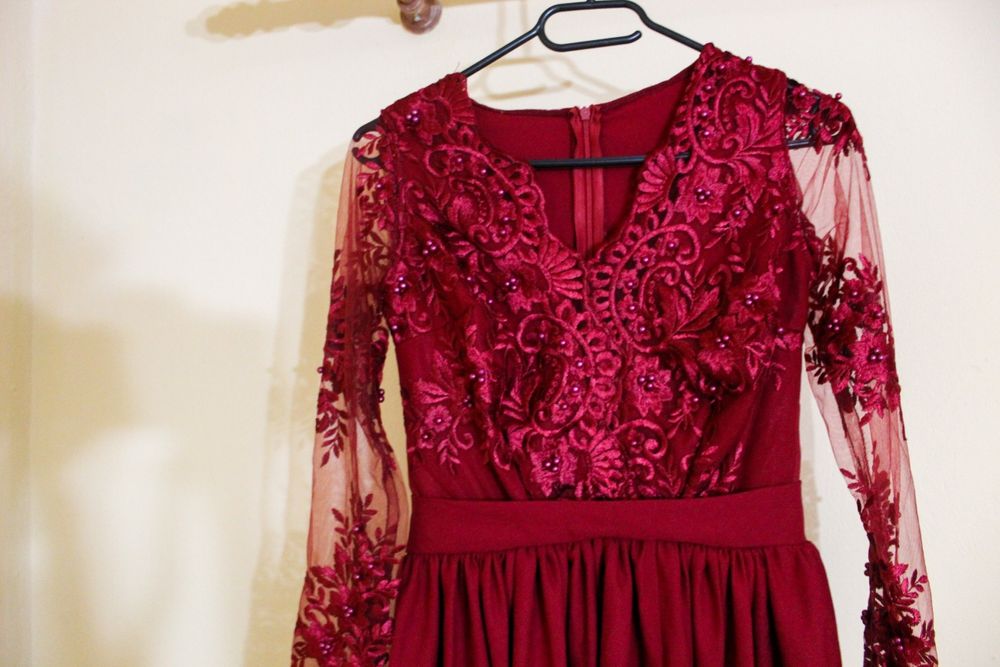 Rochie lungă vișinie