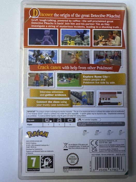 Joc Nintendo Switch Pokemon Detectiv Pikachu