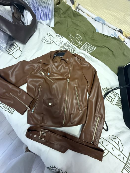Кожено яке Зара/Zara в кафяво