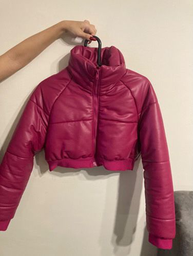 Късо розово яке зимно