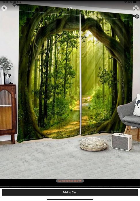 Draperie verde cu natura