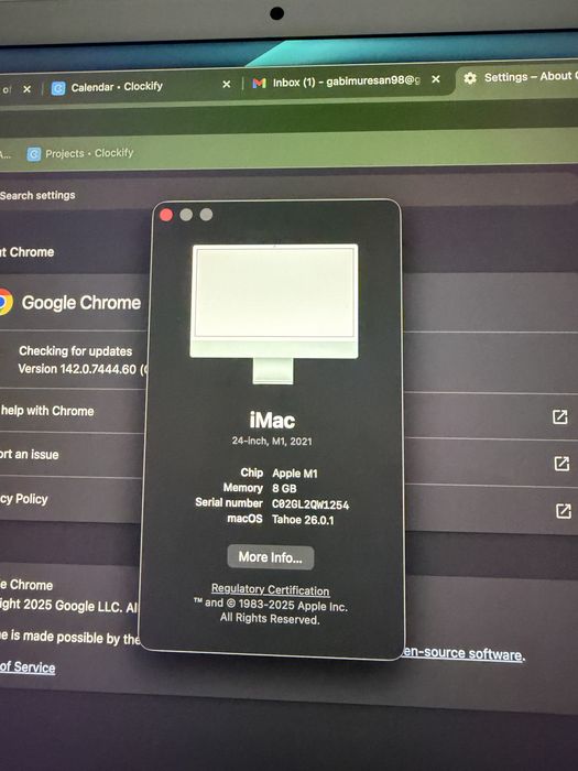 PC iMac 2021, M1, 24". Retina 4.5k, 8 GB,  256 SSD, Verde