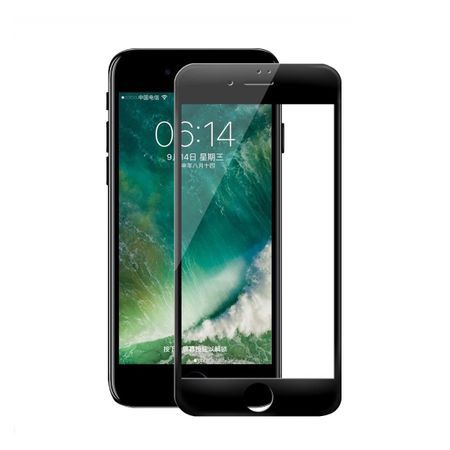 Folie de sticla FULL GLUE pentru Apple iPhone 8, GloMax 3D Negru ,lipi
