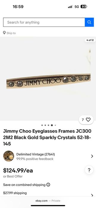 Оригинална рамка за диоптричниочила Jimmy Choo, не е нслична в Българи
