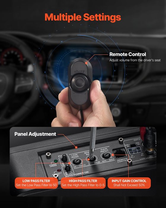 Subwoofer Auto Sub Scaun 240W,Profil Redus,Amplificator Integrat