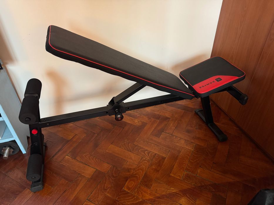 Bancă antrenament fitness bodybuilding Domyos pliabilă și înclinabilă