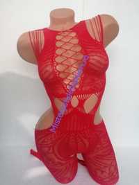 Lenjerie sexy bodystocking rosu 3539-1