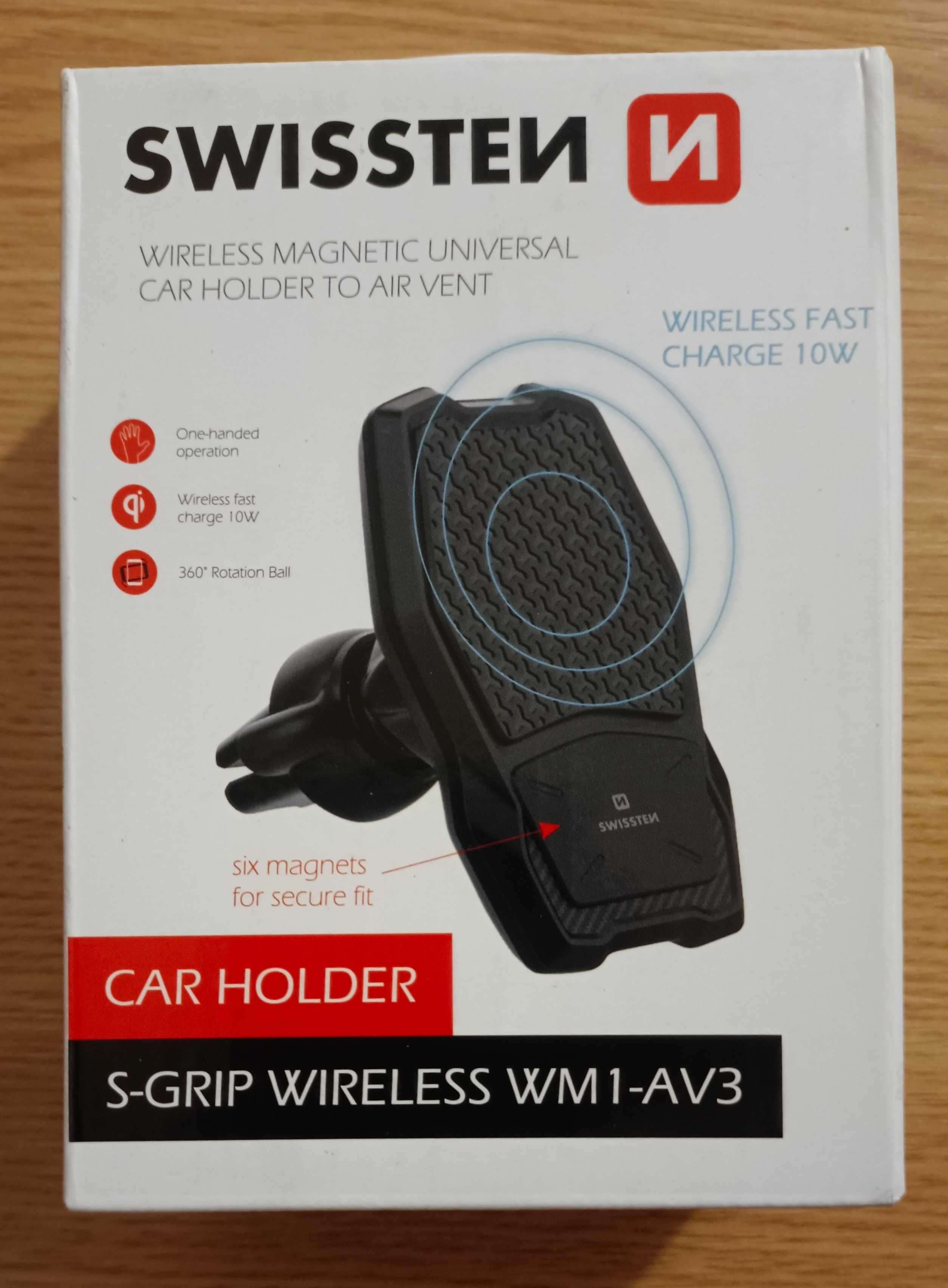 Kit Suport Auto+Incarcator Wireless Swissten S-GRIP, Air Vent 10W, nou