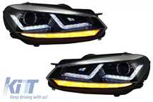 Faruri Osram LED compatibil cu VW Golf 6 VI (2008-2012) Crom LEDriving Semnal Dinamic