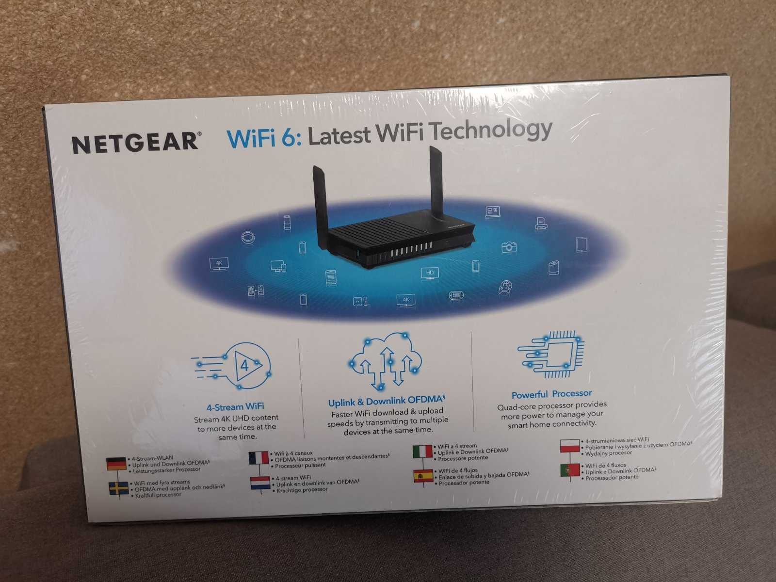 Netgear AX1800 4 Stream Dual Band WiFi 6 Router, 1.8Gbps