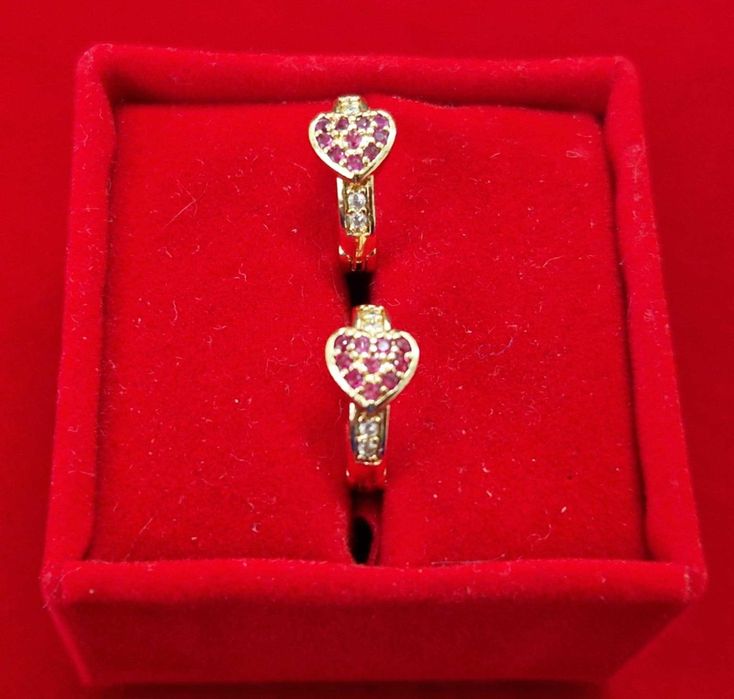 GP90,cercei placati aur 14k,noi/marcati, incuietoare sigura, inima