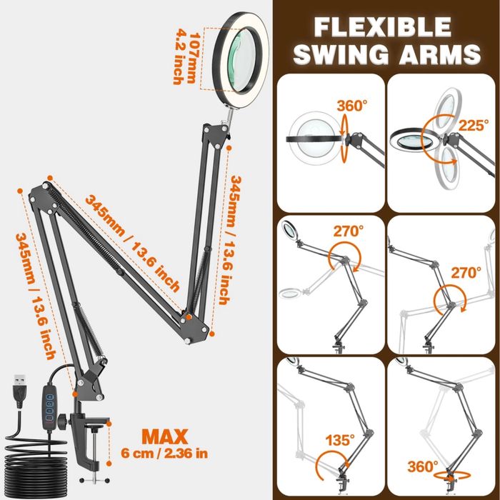 Лупа с осветление и стойка