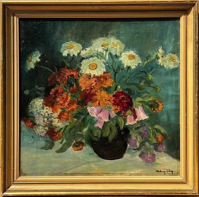 Școală Transilvană -Tablou f VECHI ulei pastos/pânză semnat ”...Tibor”