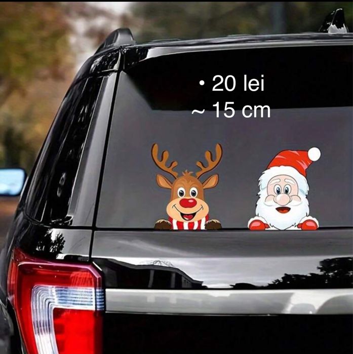 stikere auto perete geam cu tematica craciun / iarna,  mos craciun
