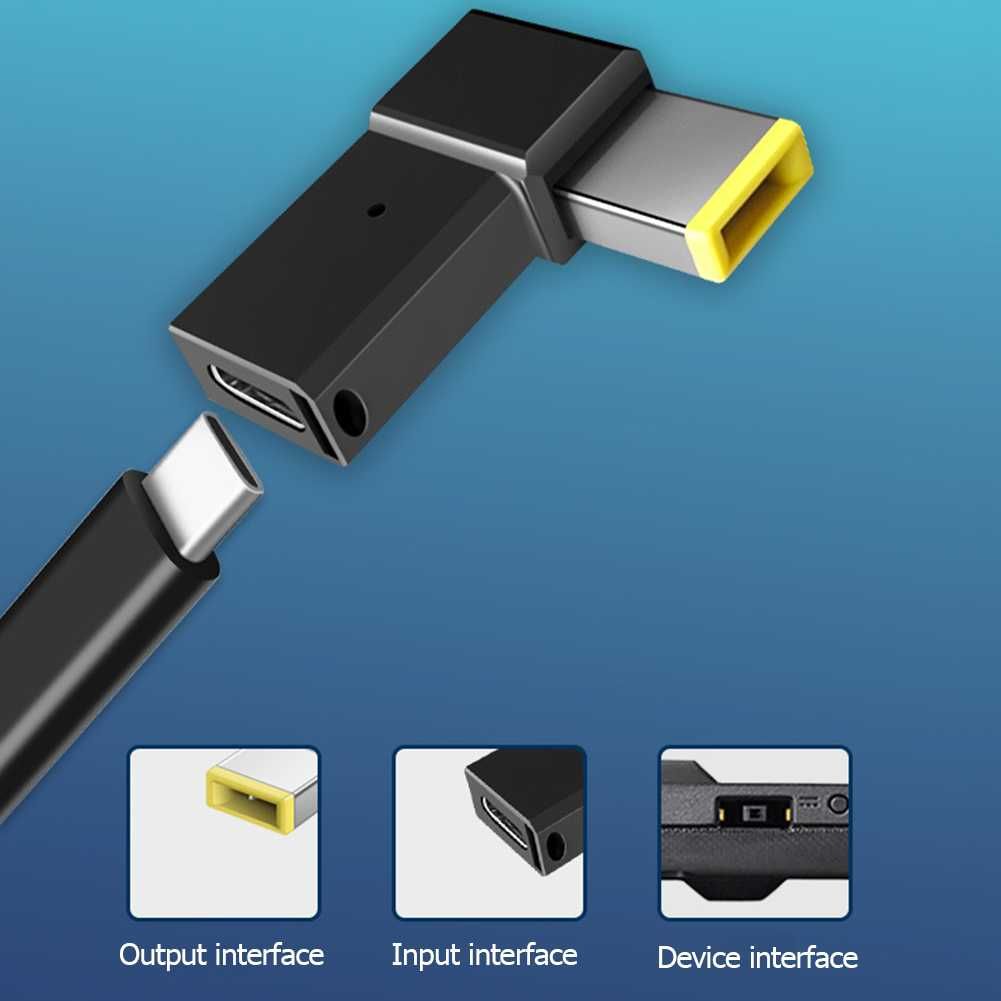 Adaptor incarcator laptop Lenovo IBM USB-C la mufa dreptunghiulara