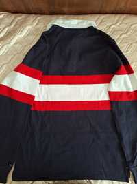 Оригинална блуза с якичка на Томи Хилфингер ,памучна три цвята тъмноси
