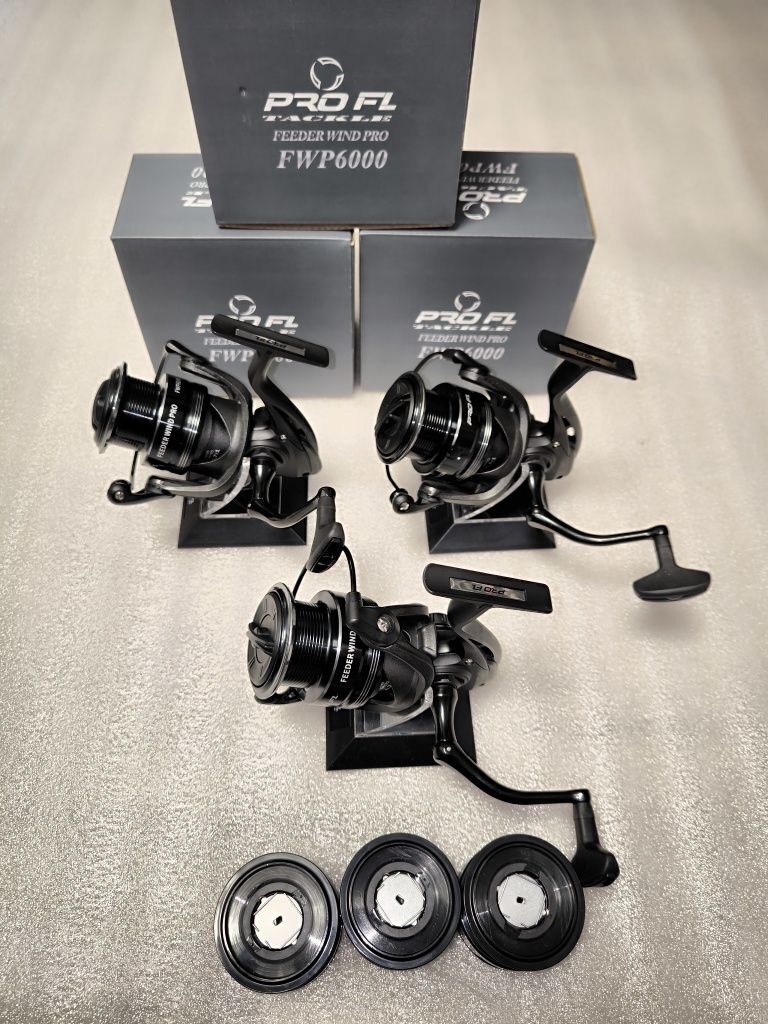 SET 3 Mulinete FL Feeder Wind PRO FWP 6000 5+1 Rulmenti New 2025