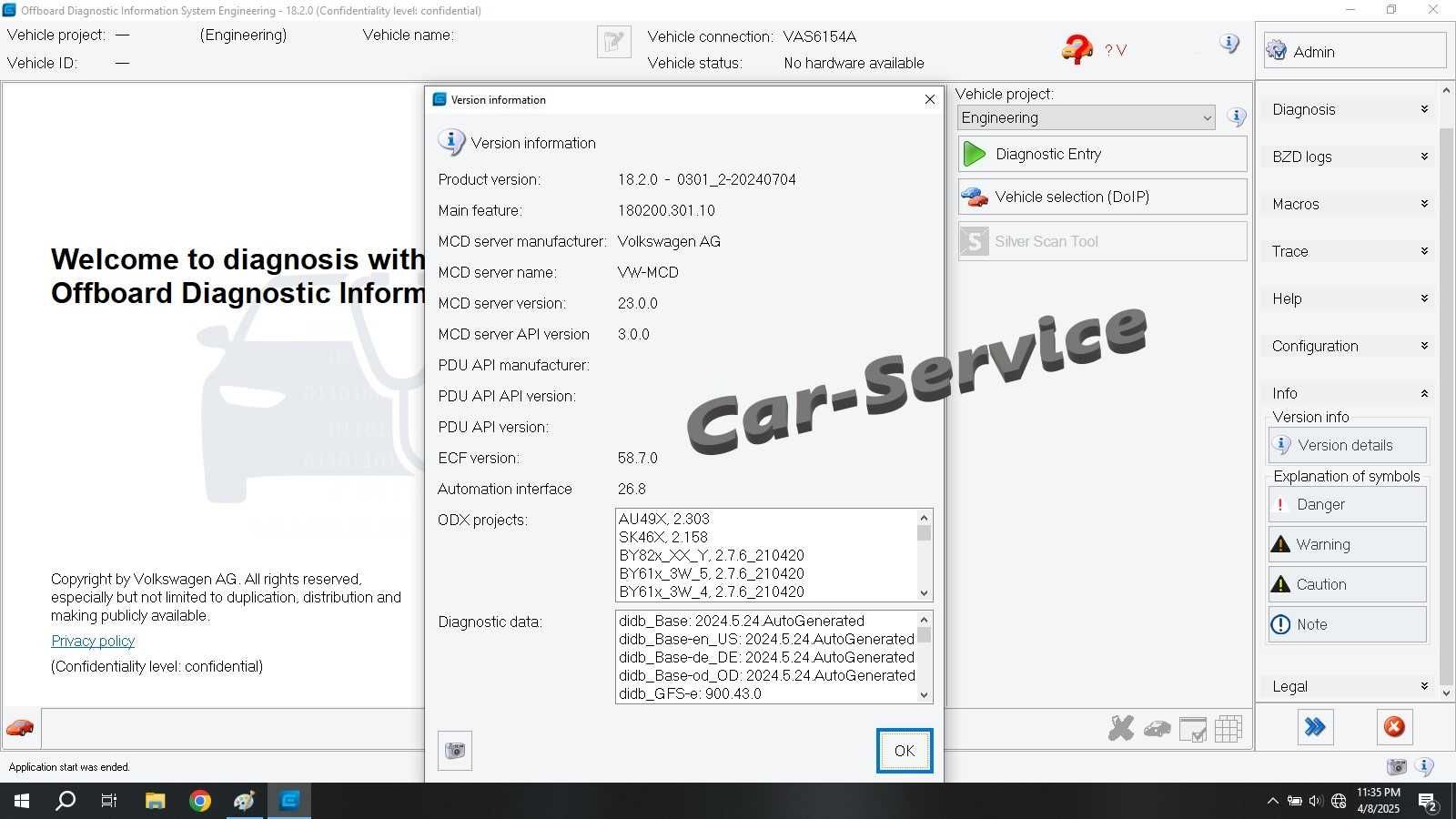 Original VNCI Vas6154A ODIS Service 24.3.1 Odis Engineering 18.2.0