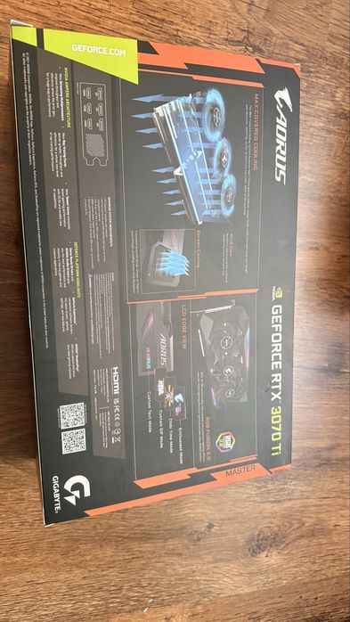 Продавам Nvidia RTX 3070 TI 8GB GDDR6X Aorus MASTER гаранция до 2026