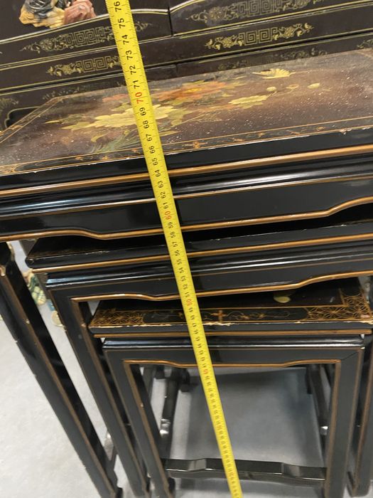 Троен сет японски маси изрисувани ръчно