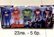 Фигури отмъстители-5бр. (Avengers) Спайдърмен,Железният човек,Хълк