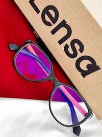 Rama ochelari noua POLAROID roz cu negru pentru copii Fara dioptrii