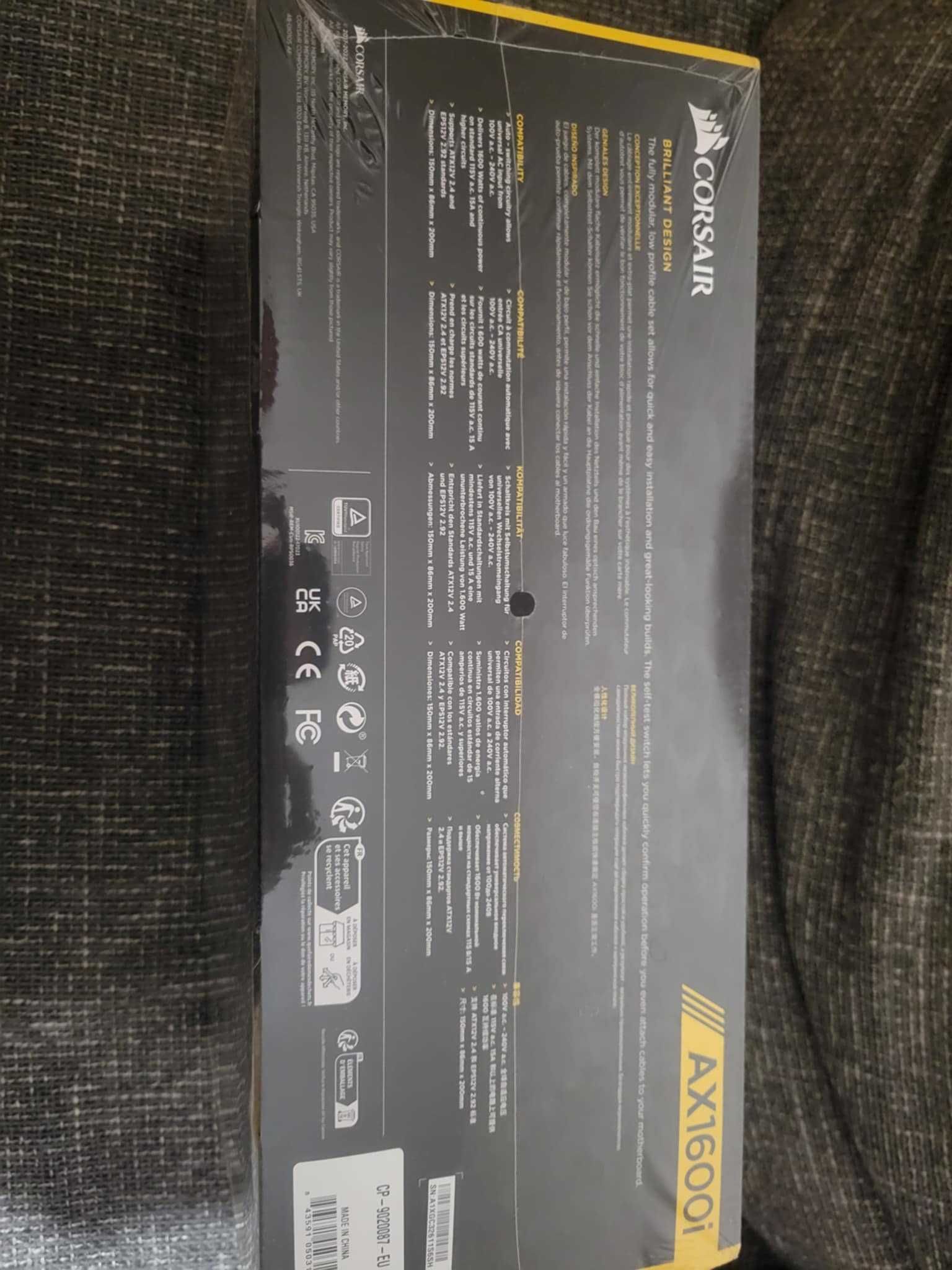 Захранване PSU Corsair AX1600i 1600W 80 PLUS Titanium - ново