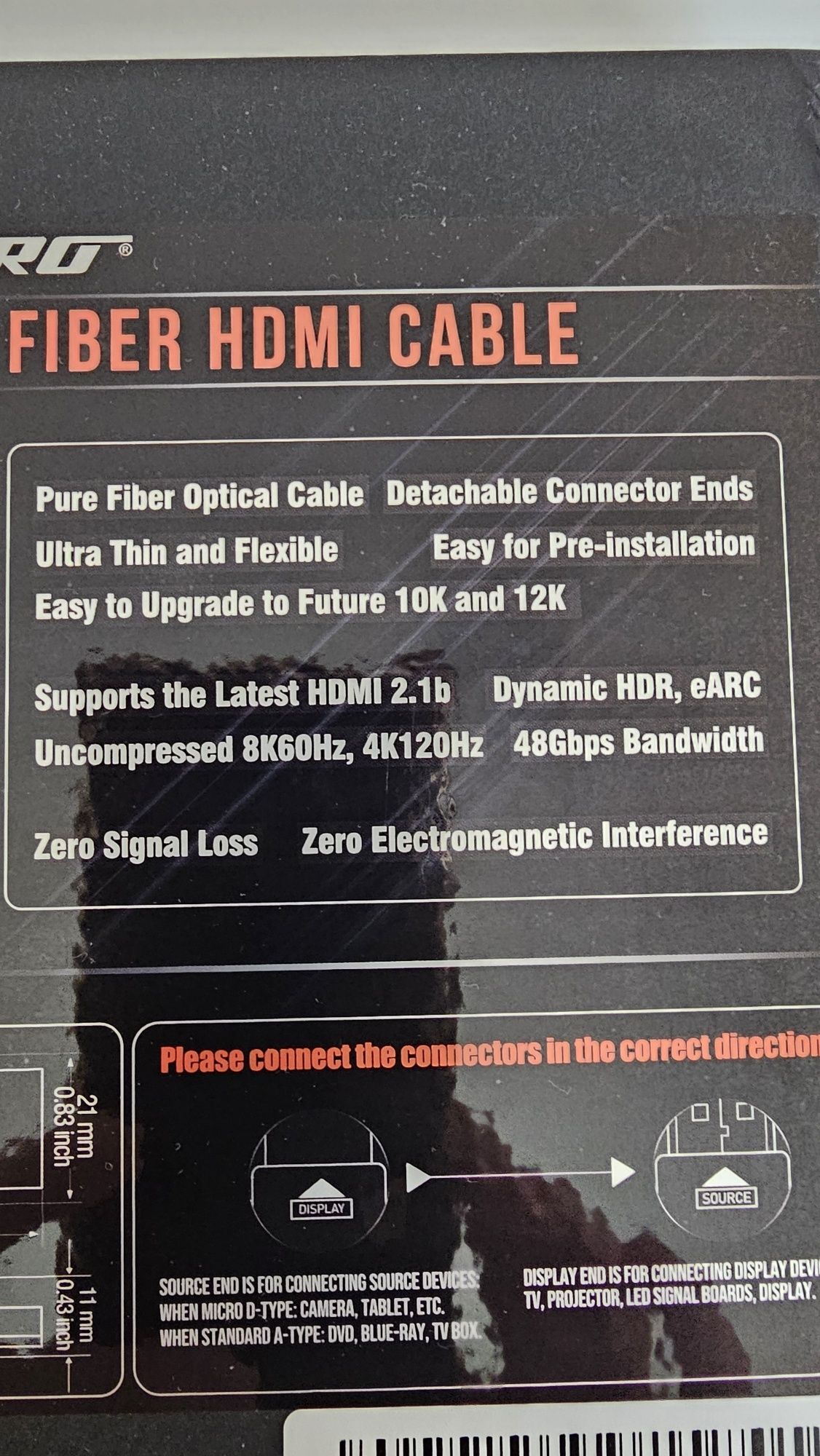 Cablu HDMI 8K/4K Ruipro full optic eARC capete detasabile 15M NOU