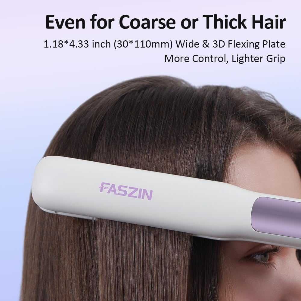 Faszin F100 розова преса за коса – титаниева, 2 в 1, нова