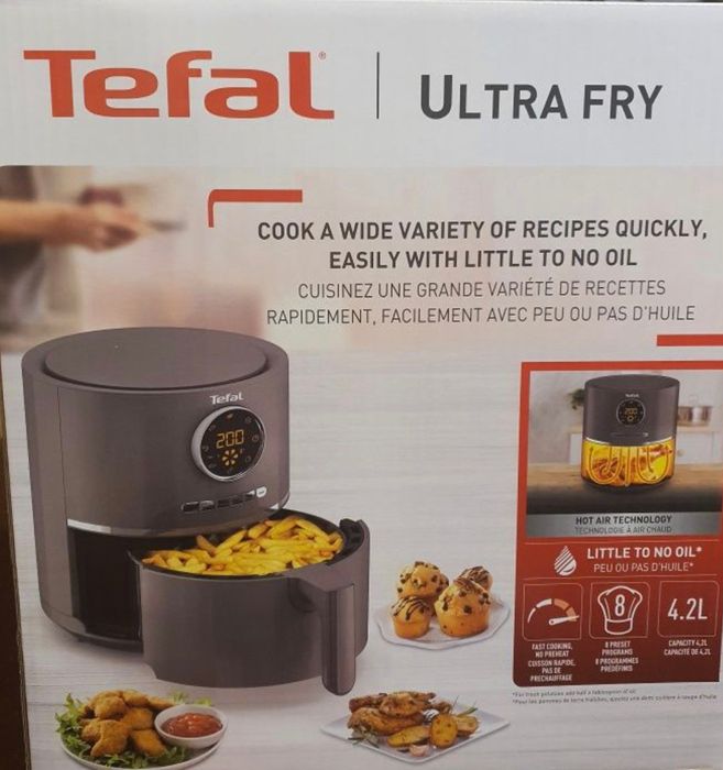 Friteuza cu aer cald Tefal Ultra Fry Digital EY111B15, 1630 W, 8 progr