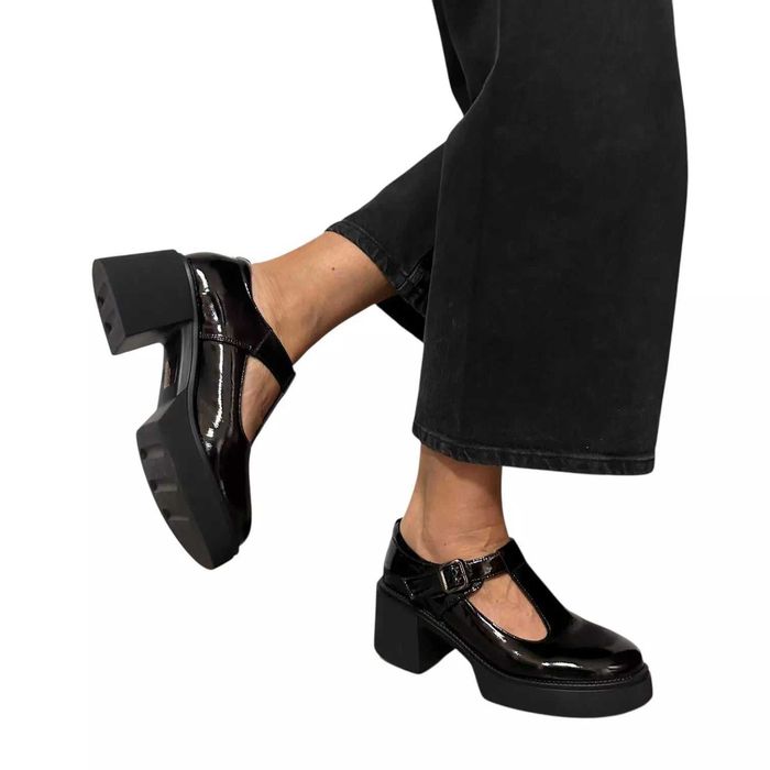 Pantofi piele naturala lacuita Karisma