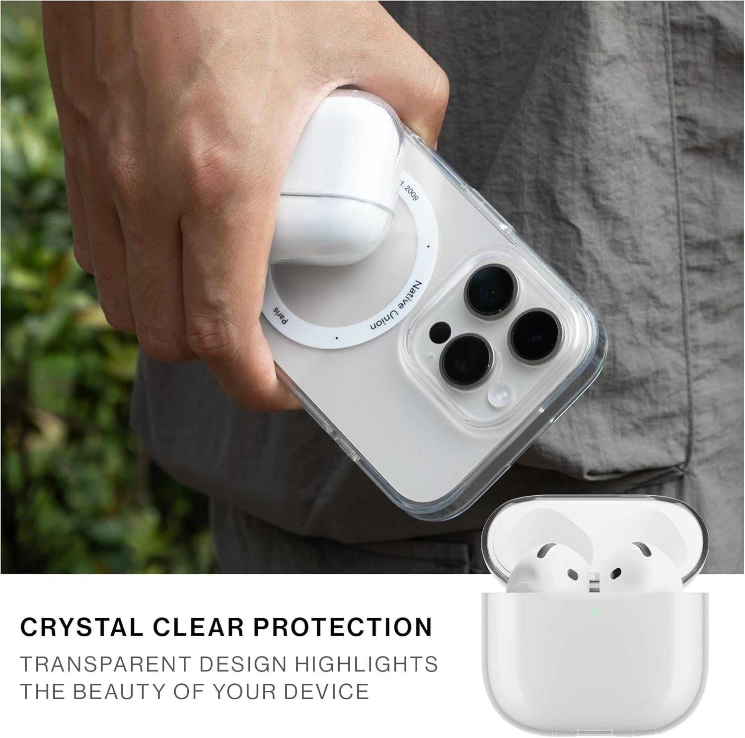 Прозрачен калъф Native Union (Re) за AirPods 4 – безжично зареждане