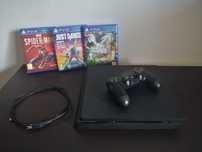 PS4 Slim 1TB + 1 джойстик + 3 игри