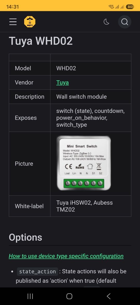 Zigbee 3.0 реле Tuya iHSW02, Aubess TMZ02