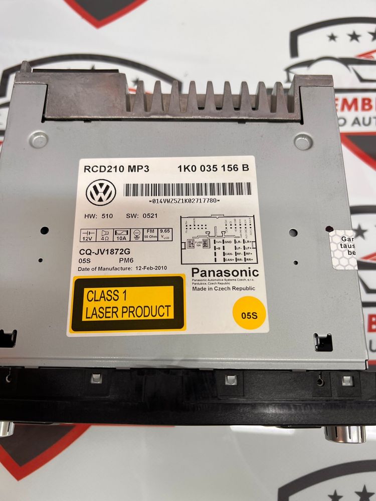 Unitate Media/Radio Cd Player RCD310 Vw Golf Passat Tiguan Caddy Jetta